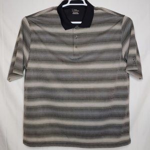 PGA Tour Polo Shirt mens 3XLT Tall Black Short Sleeve Striped Collared Golf XXXL